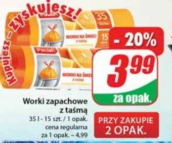 Dino Worki na śmieci 35 l pomarańczowe Paclan oferta