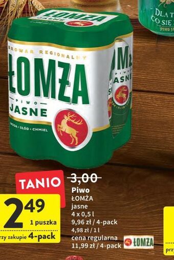 Intermarche Piwo Łomża Jasne (Dawniej Export) oferta
