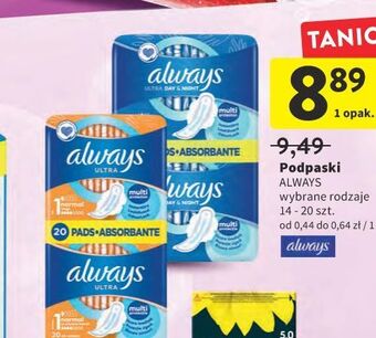 Intermarche Podpaski day & night Always Ultra oferta