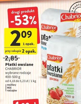 Intermarche Płatki owsiane górskie Chabrior oferta