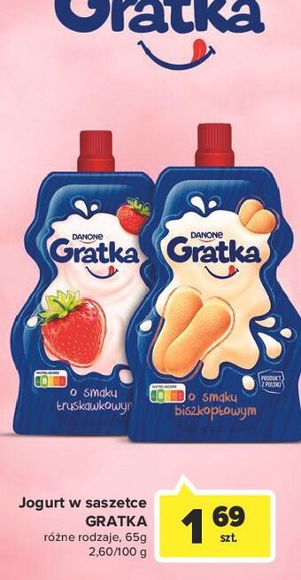 Carrefour Market Jogurt truskawka saszetka Danone Gratka oferta