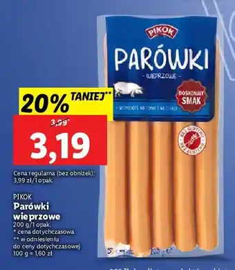 Lidl Parówki wieprzowe 1 SZT 200 G oferta