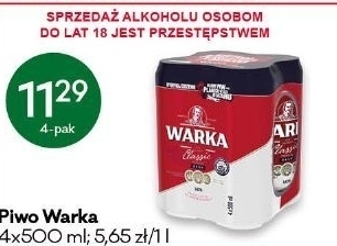 Groszek Warka Classic Piwo jasne 4 x 500 ml oferta