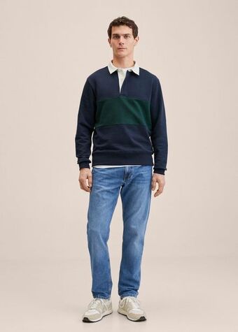 MANGO Koszulka polo bawełniana z blokami kolorów oferta