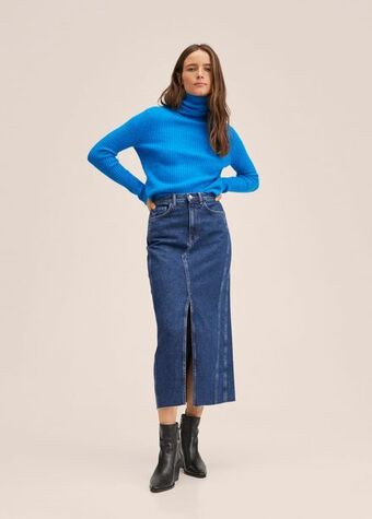 MANGO Spódnica dżinsowa z rozcięciem oferta