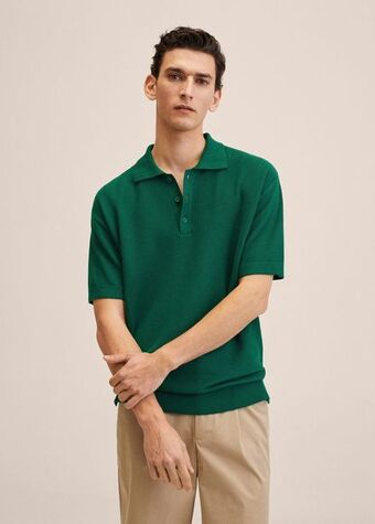 MANGO Koszulka polo z dzianiny bawełnianej oferta