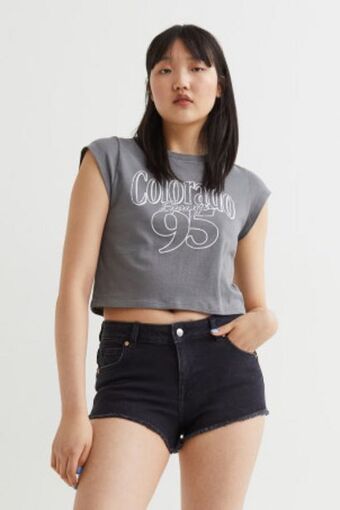 H&M Szorty dżinsowe low waist oferta