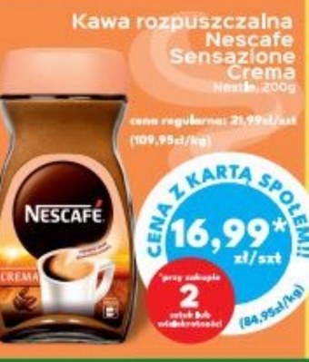 Społem Nescafé Crema Kawa rozpuszczalna 200 g oferta