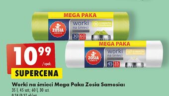 Biedronka Worki na śmieci 35 l z taśmą ściągającą Zosia Samosia oferta