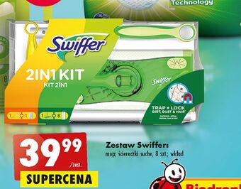 Biedronka Zestaw startowy: miotełka do kurzu + mop końcówki mopa Swiffer oferta