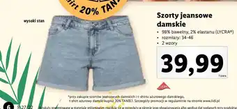 Lidl Szorty damskie 34-46 Esmara oferta