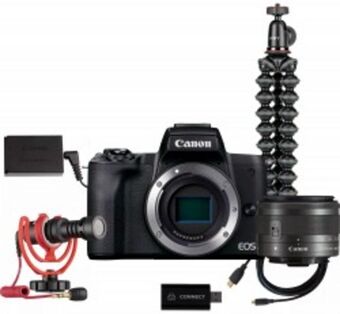 Canon eos m50 mark ii + 15-45mm f/3.5-6.3 is stm premium live stream kit czarny