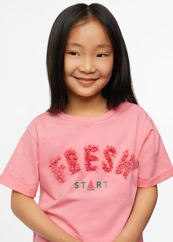 MANGO Bawełniany wzorzysty t-shirt oferta