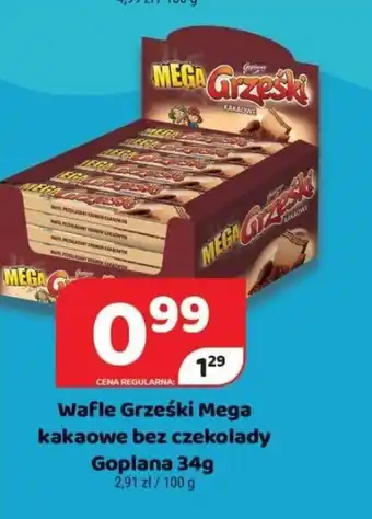 Delfin Wafle Grześki Mega kakaowe bez czekolady Goplana 34 g oferta