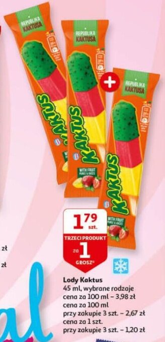 Auchan Lody Kaktus 45 ml oferta
