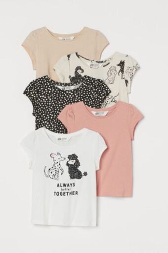 H&M Top z nadrukiem 5-pak oferta