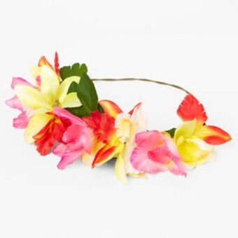 Pink tropical flower crown