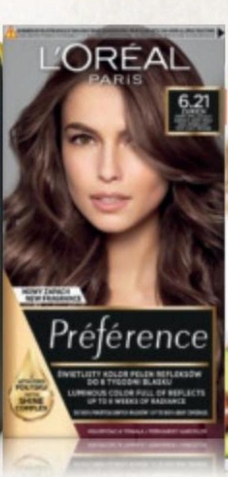 Drogerie Natura L'Oréal Paris Préférence Farba do włosów zimny opalizujący bardzo jasny brąz 6.21 Zurich oferta