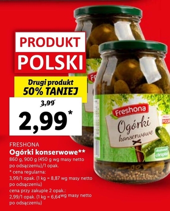 Lidl Ogórki konserwowe Freshona oferta