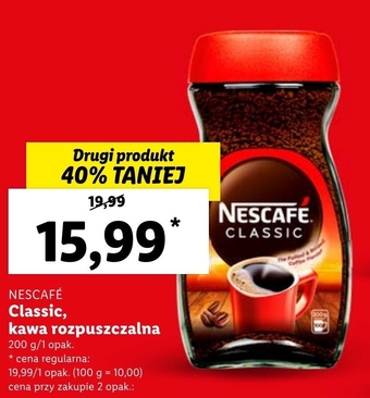 Lidl Nescafé Classic Kawa rozpuszczalna 200 g oferta