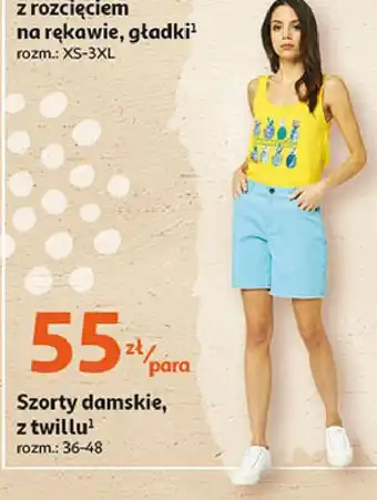 Auchan Szorty damskie twill 36-48 oferta