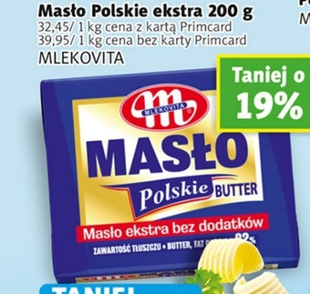 Prim Market Mlekovita Masło Polskie ekstra bez dodatków 82% 200 g oferta