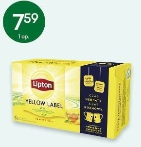 Groszek Lipton Yellow Label Herbata czarna 50 g (25 torebek) oferta