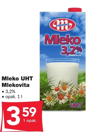 Odido Mlekovita Mleko UHT 3,2% 1 l oferta