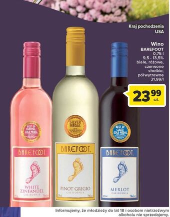 Carrefour Wino Barefoot White Zinfandel oferta