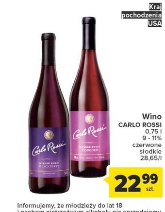 Carrefour Wino Carlo Rossi Blackberry Intense Sweet oferta
