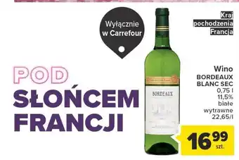 Carrefour Wino Bordeaux Blanc Sec Dry oferta