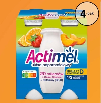 Actimel Mleko fermentowane o smaku wieloowocowym 400 g (4 x 100 g)