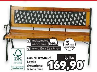 Kaufland Ławka drewniana 126 x 52 74 cm K-Classic Countryside oferta