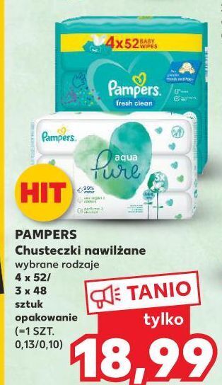 Kaufland Chusteczki nawilżane Pampers Aqua Pure oferta