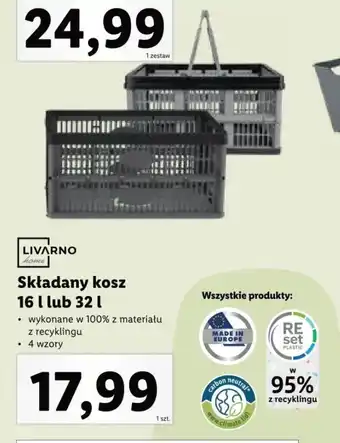 Lidl Składany kosz 16 l lub 32 l oferta