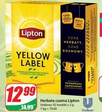 Dino Lipton Yellow Label Herbata czarna 184 g (92 torebki) oferta