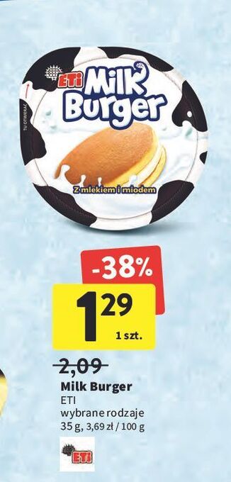 Intermarche Baton z mlekiem i miodem Eti Milk Burger oferta