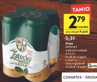 Intermarche Piwo Zatecky Svetly Lezak oferta