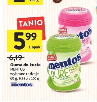 Intermarche Guma do żucia tutti frutti Mentos Pure Fresh oferta
