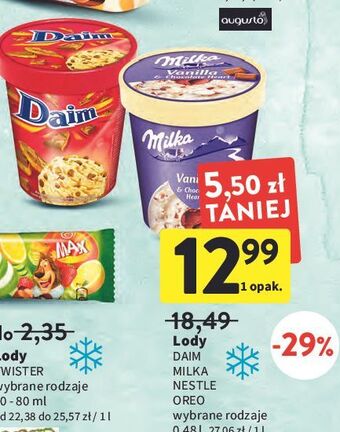 Intermarche Lody z kawałkami ciastek Oreo Ice Cream oferta
