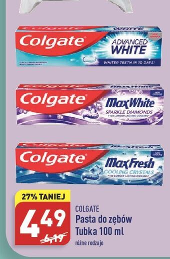 ALDI Pasta do zębów sparkle diamonds Colgate Max White oferta