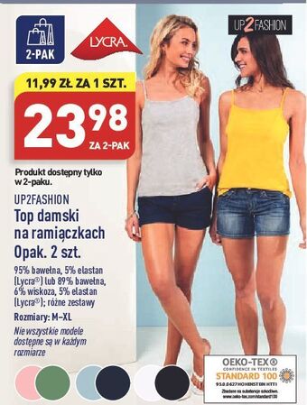 ALDI Top damski z bawełną rozm. m-xl Up2Fashion oferta