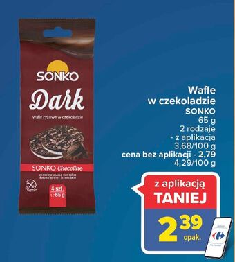 Carrefour Wafle ryżowe w czekoladzie ciemnej Sonko oferta