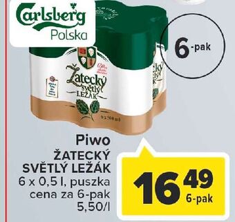 Carrefour Piwo Zatecky Svetly Lezak oferta