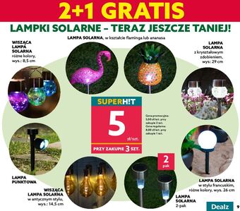 Dealz Lampa solarna w stylu francuskim 26 cm oferta