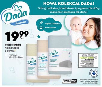 Biedronka Prześcieradło niemowlęce z gumką 60 x 120 15 cm Dada oferta