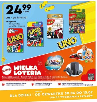 Biedronka Gra uno minecraft Mattel oferta