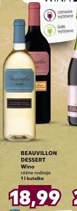 Kaufland Wino słodkie Beauvillon Dessert oferta