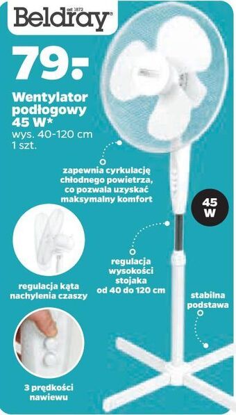 Netto Wentylator podłogowy 45w Beldray oferta