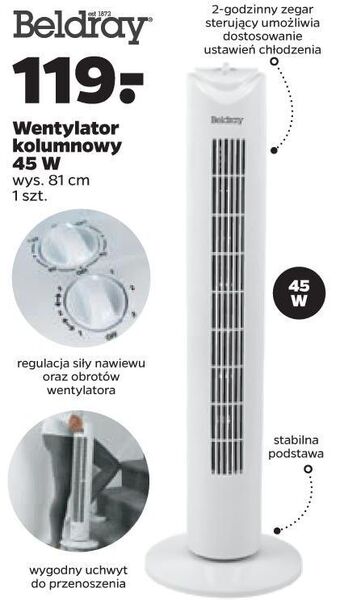 Netto Wentylator kolumnowy 45 w Beldray oferta